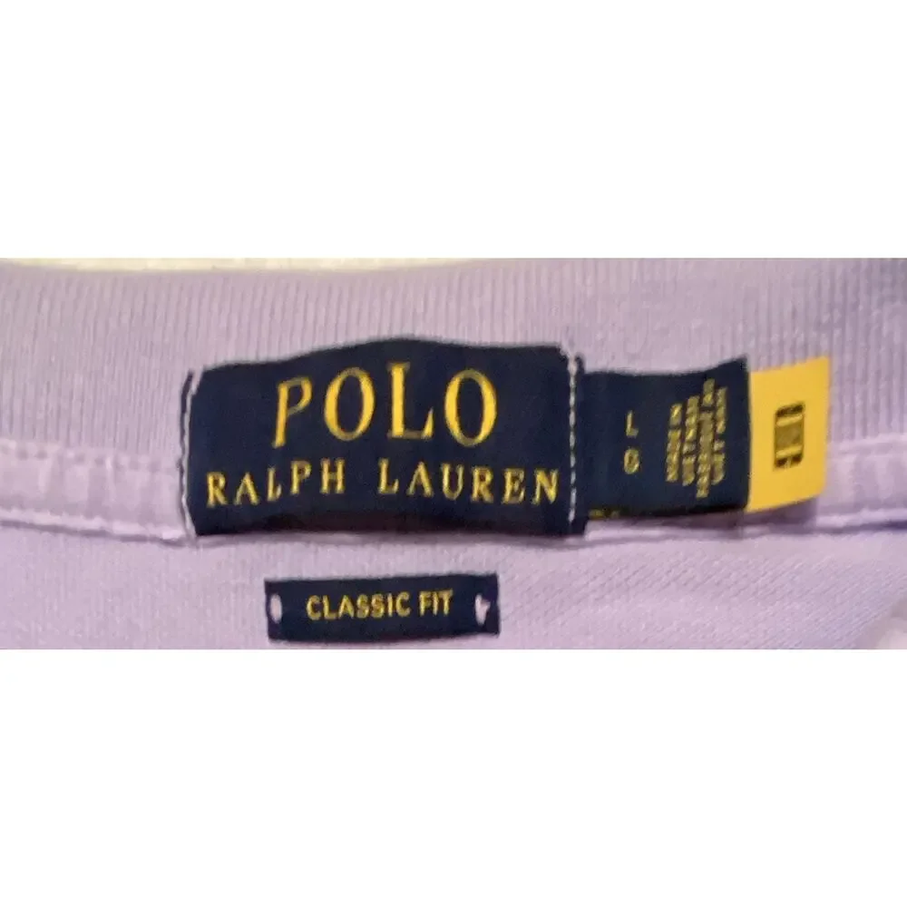 Polo Ralph Lauren Purple Solid Cotton Knit Polo Shirt Men’s L Classic Fit
